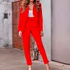 Women's Solid Color Blazer Two Piece
