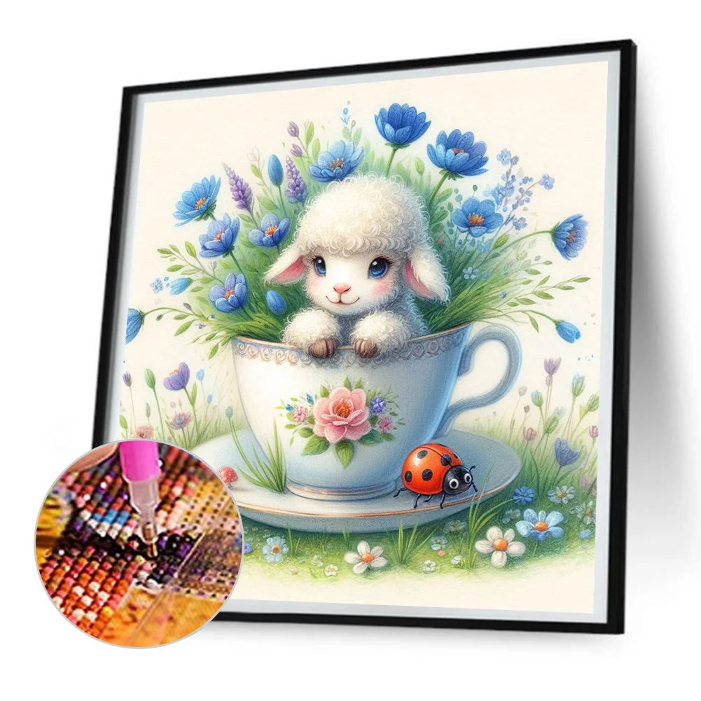 Diamond Painting - Full Round Drill - Easter Sheep(Canvas|30*30cm)