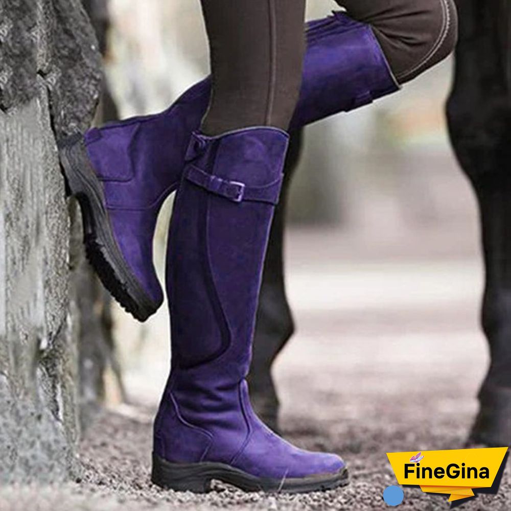 Women Leather Low Heel Daily Boots