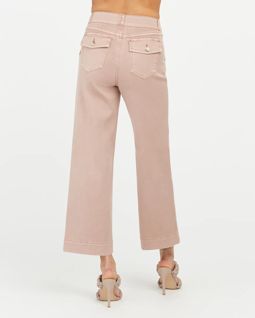 Stretch Twill Cropped Wide Leg Pant