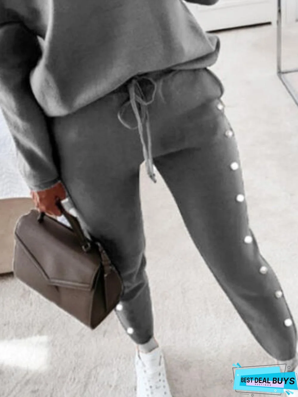 One Shoulder Casual Two Piece Set