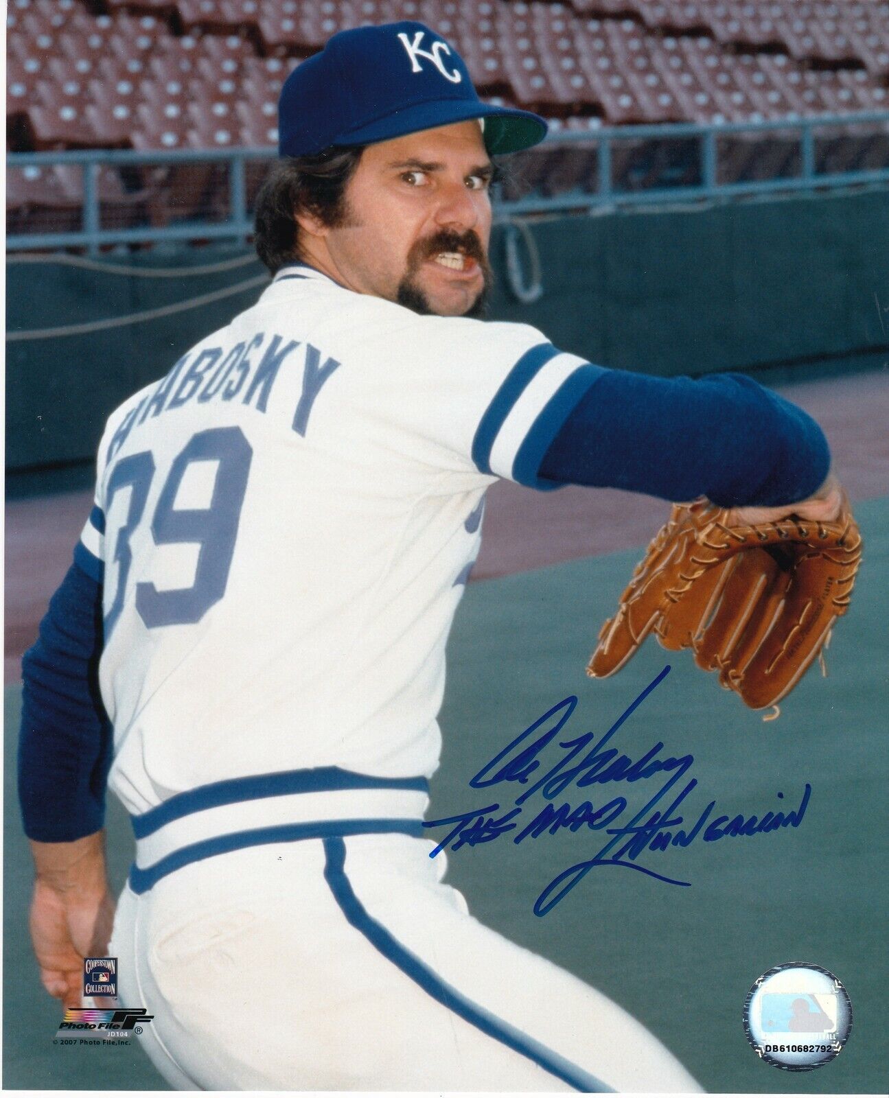 AL HRABOSKY KANSAS CITY ROYALS ACTION SIGNED 8x10