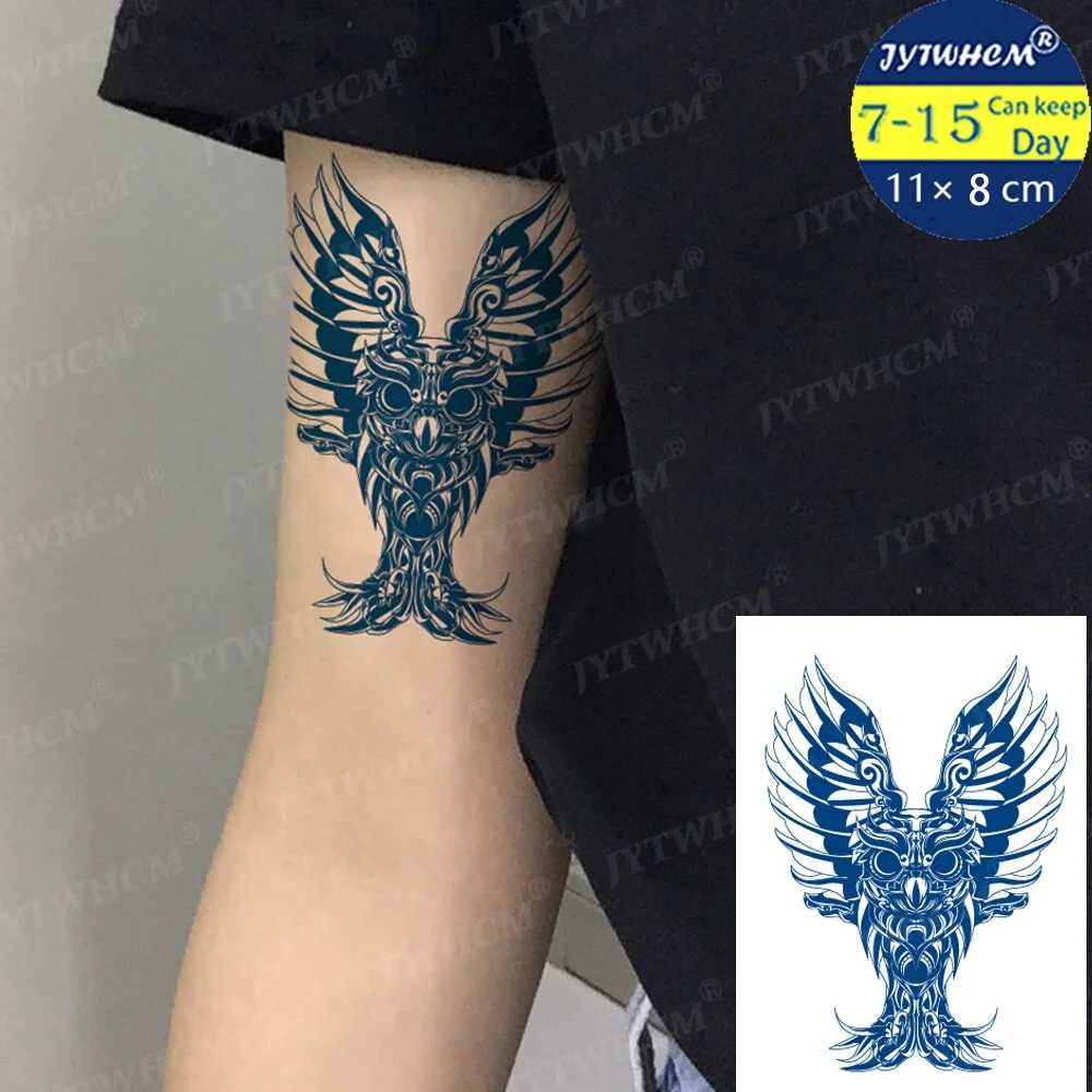 Bird Big Picture Temporary Female Fake Tattoo Edges Stickers Long Lasting Art Sleeve Flower Flash Tattoos Line Minimalist Child