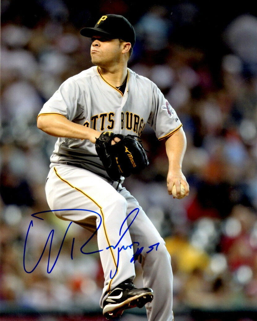 Signed 8x10 WANDY RODRIGUEZ PITTSBURGH PIRATES Photo Poster painting- COA