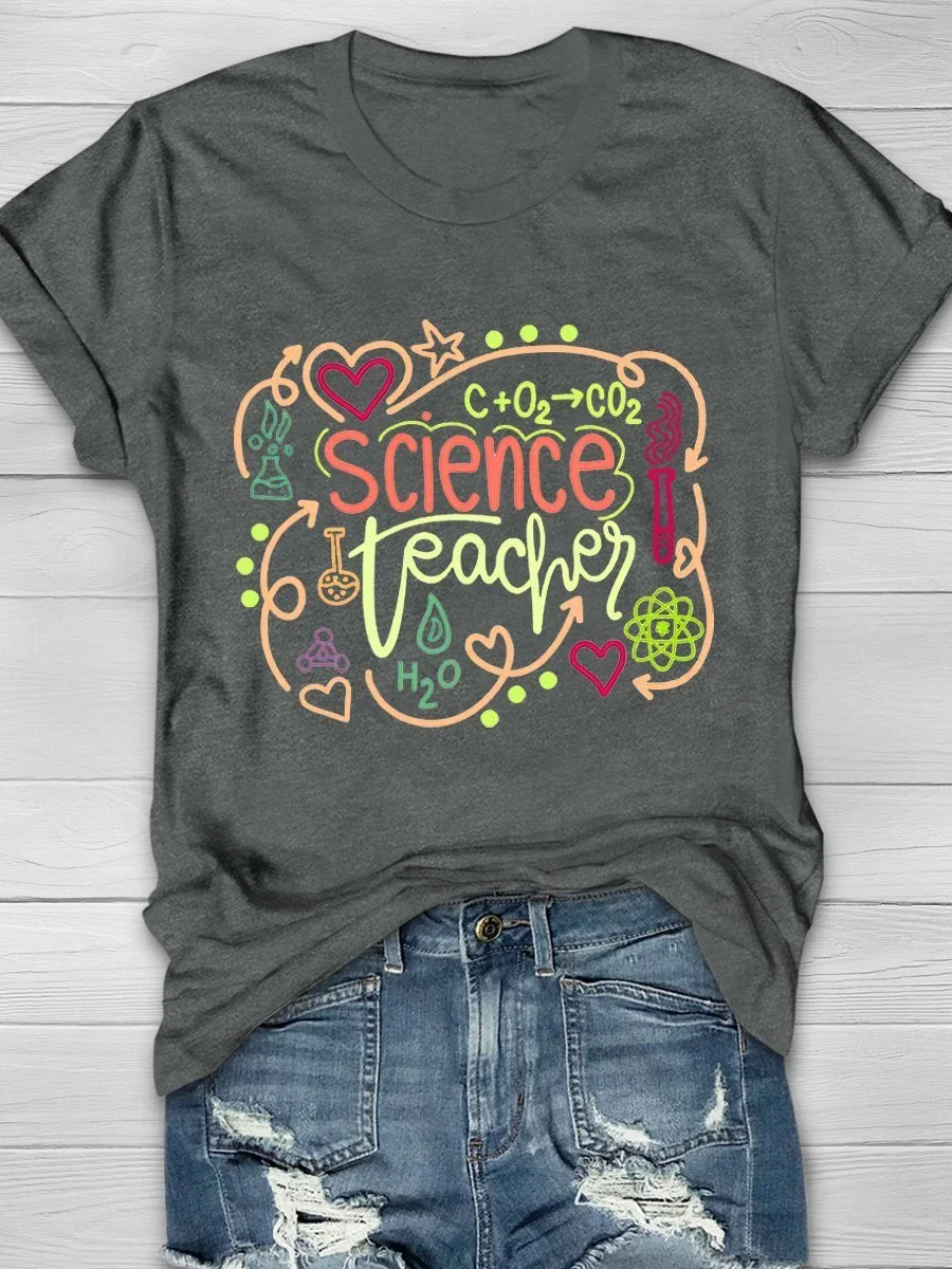 Science Teacher Print Short Sleeve T-shirt