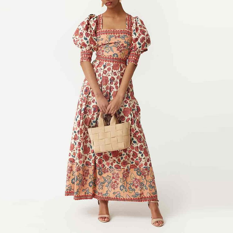 Puff Sleeves Top and Skirt Set 