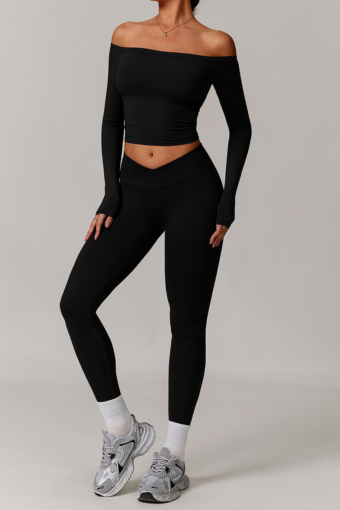 Multi-Way Crop Top & Legging Two Piece Set