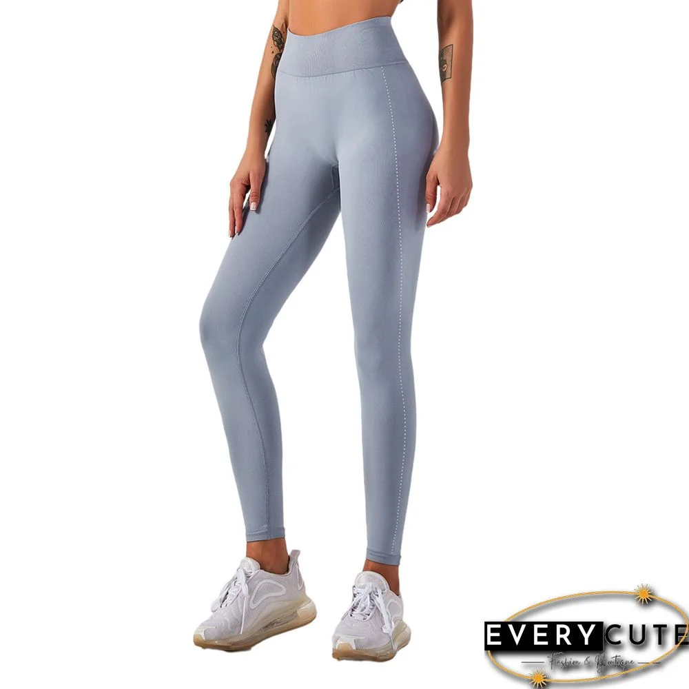 Light Gray Seamless Drawstring Tank Top with Pant Set