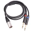 Professional Male 3pin XLR To Dual 6.35mm Male TS Mono Plug Cable Accessories