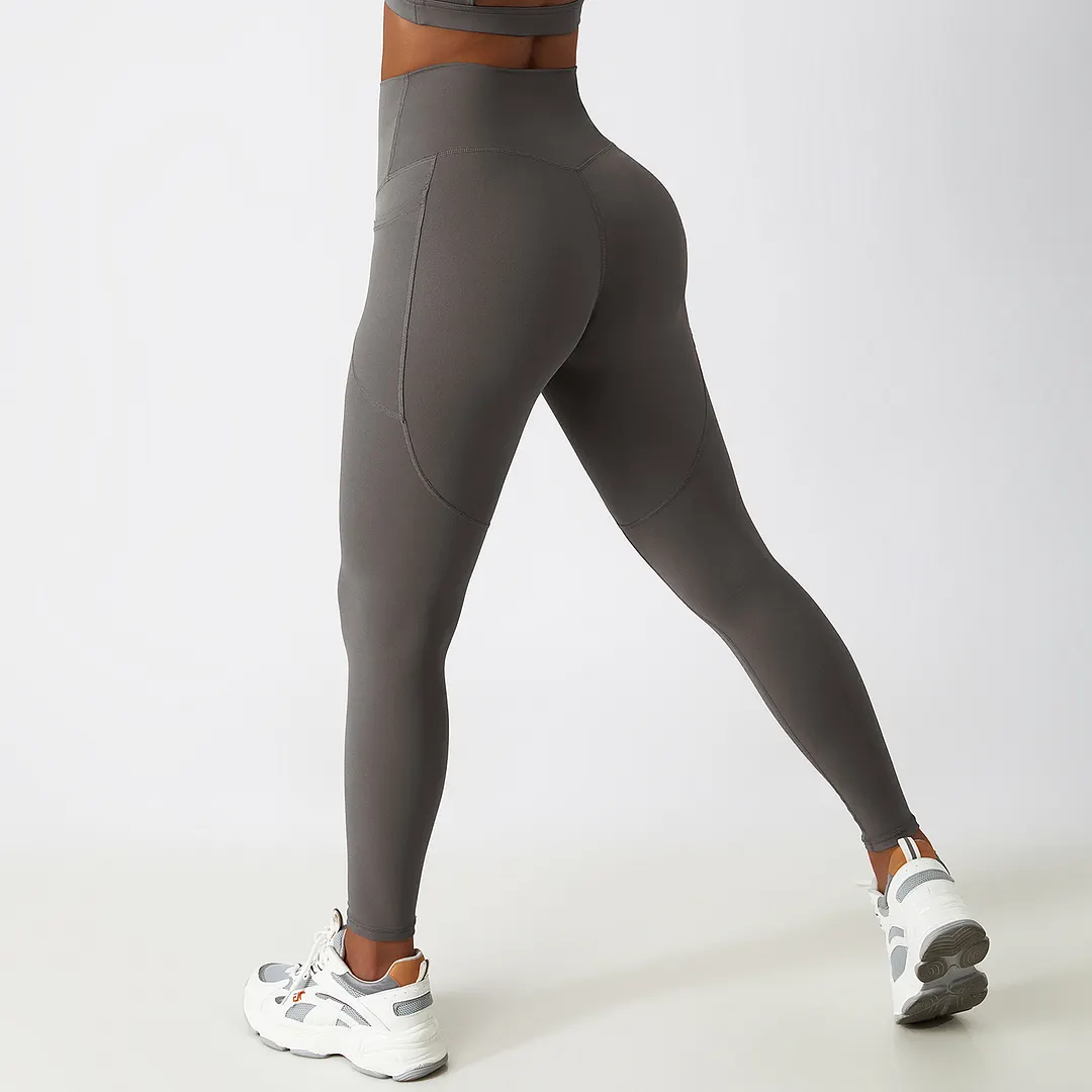 Different types of ice silk buttery soft no t line butt lifting fitness leggings with pockets online shopping on Hergymclothing