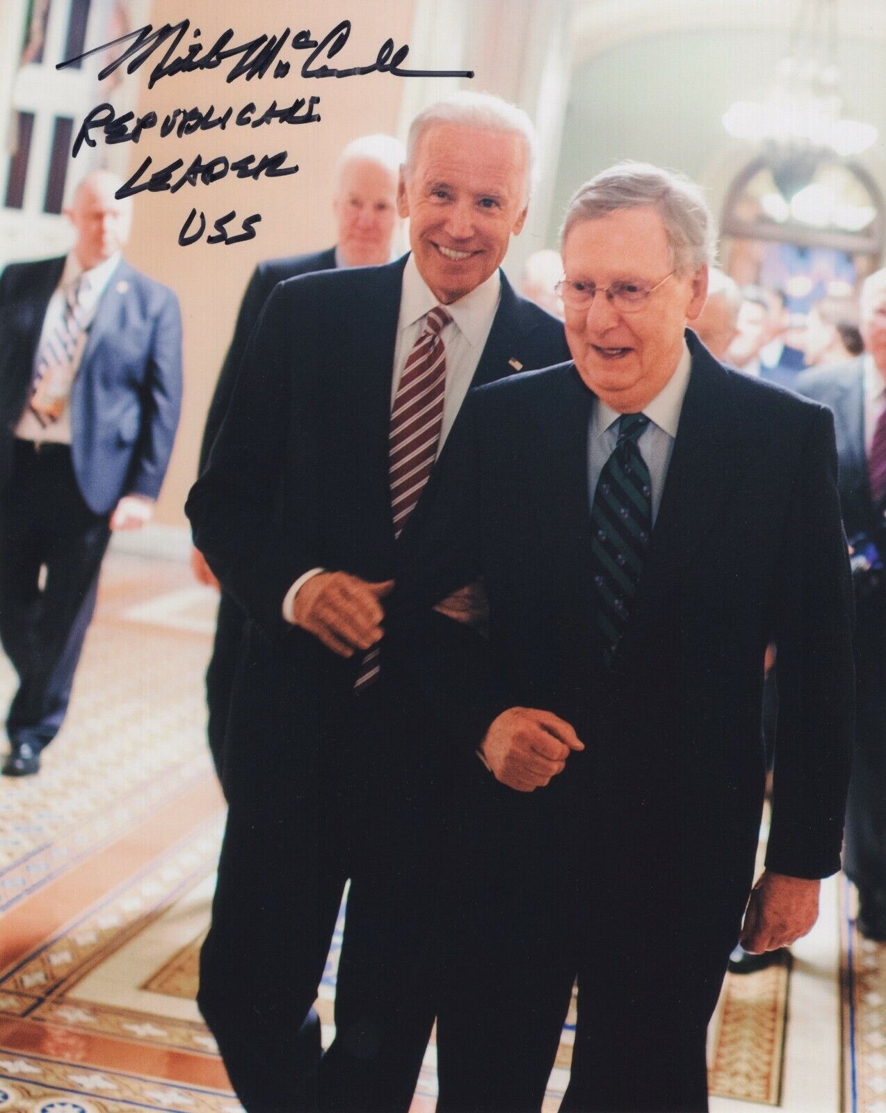 MITCH MCCONNELL SIGNED AUTOGRAPH 8X10 Photo Poster painting JOE BIDEN REPUBLICAN SENATE LEADER