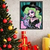 Diamond Painting-DIY Full Round Drill Girl with Green Hair(40x50cm)