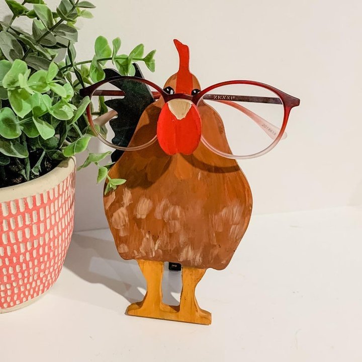 David-Handmade Chicken Glasses Stand Art Gift