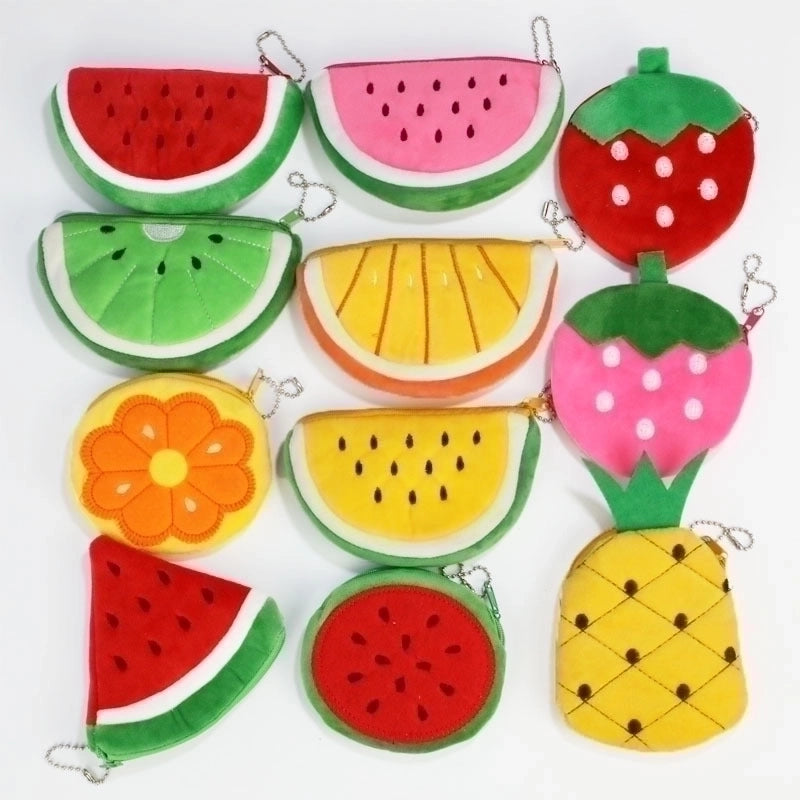 Kid’s Fruit Plush Zipper Coin Purses