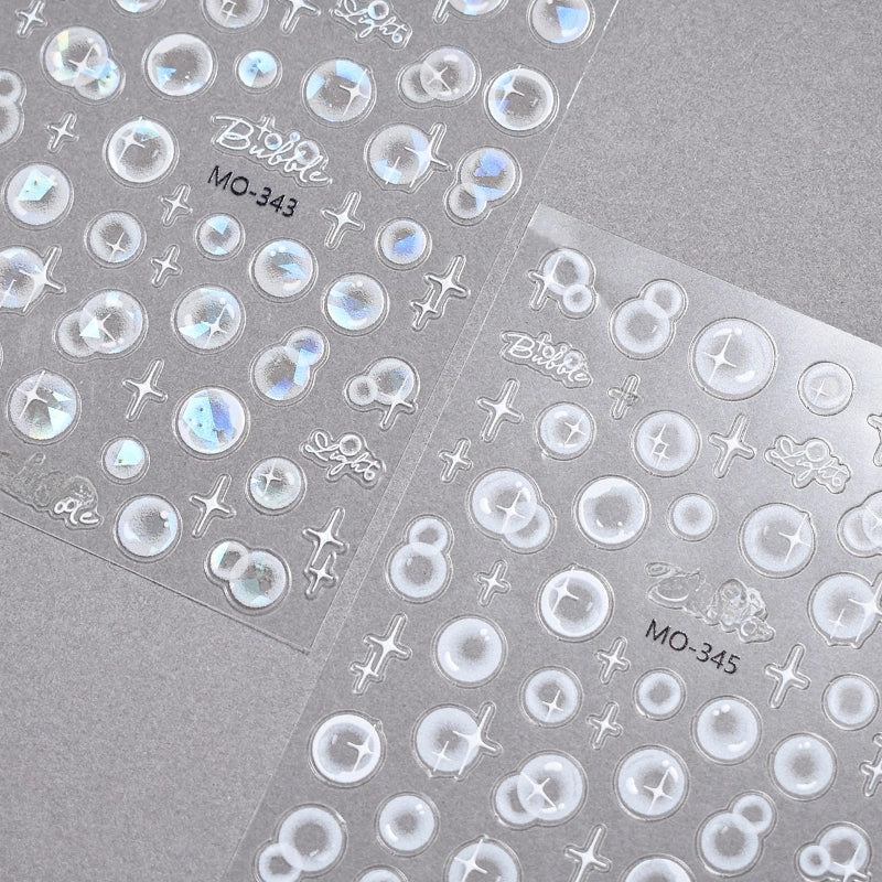 Nail Art Stickers Summer Dream Bubble Stickers Small Fresh Semi-transparent Shell Light Thin Tough Bubble Heart-shaped Nail Decorations