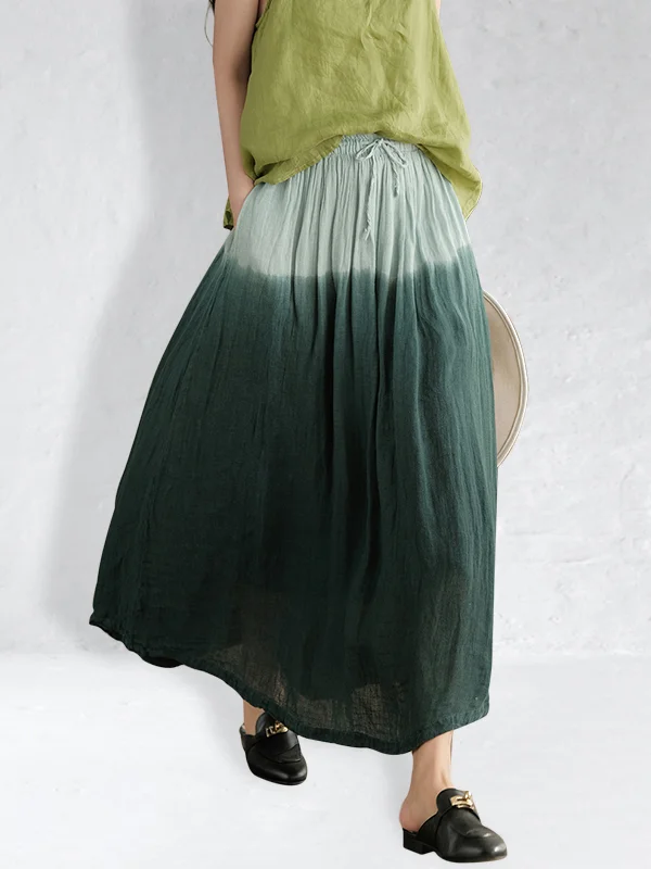Wearshes Vintage Handmade Tie Dye Wide Skirt