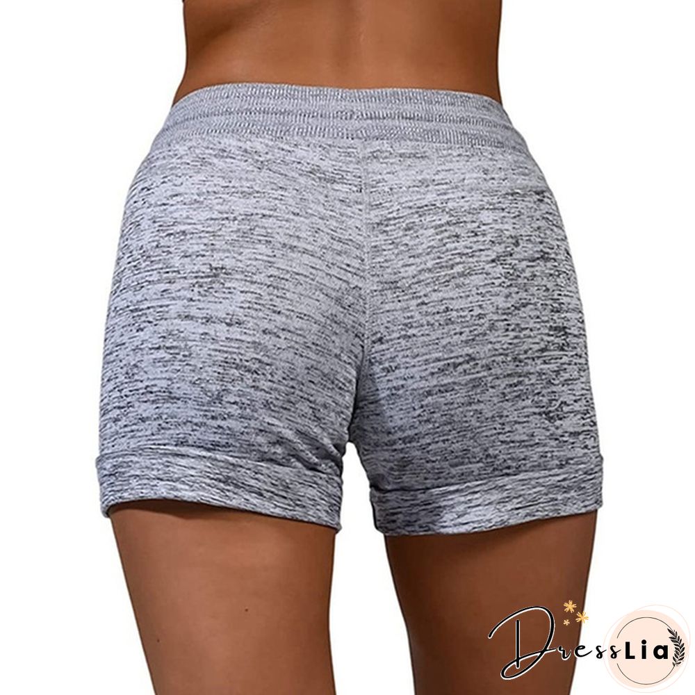 New Fashion Summer Womens Bottoming Quick-drying Shorts Yoga Pants Casual Sports High Waist Drawstring Stretch Shorts Fitness Shorts Women's Clothes Plus Size S-5XL