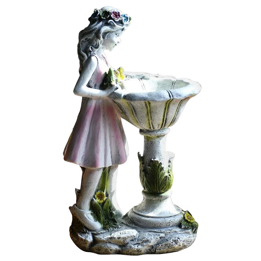 

Resin Flower Fairy Figurines Outdoor Solar Glow in the Dark Angel Statue, 501 Original