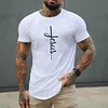 Men's Jesus Basic All-Match Comfortable Round Neck Cotton T-Shirt by Inlyline