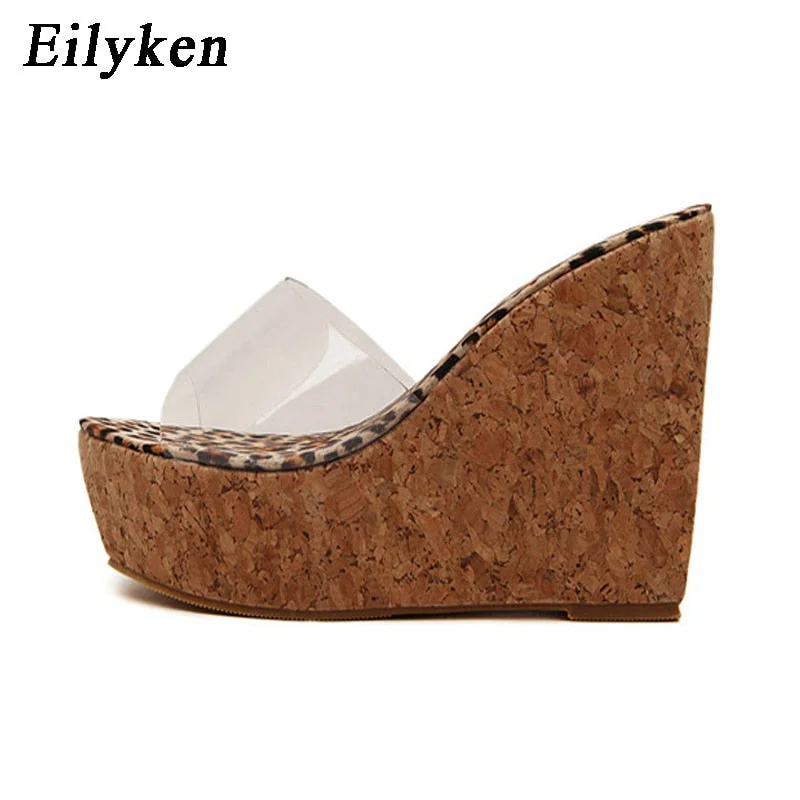 Eilyken 2022 New Summer Transparent Platform Wedges Sandals Women Fashion High Heels Female Summer Shoes Size 34-40