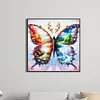 Papillon quatre saisons - per&ccedil;age rond peinture diamant - 30*30cm