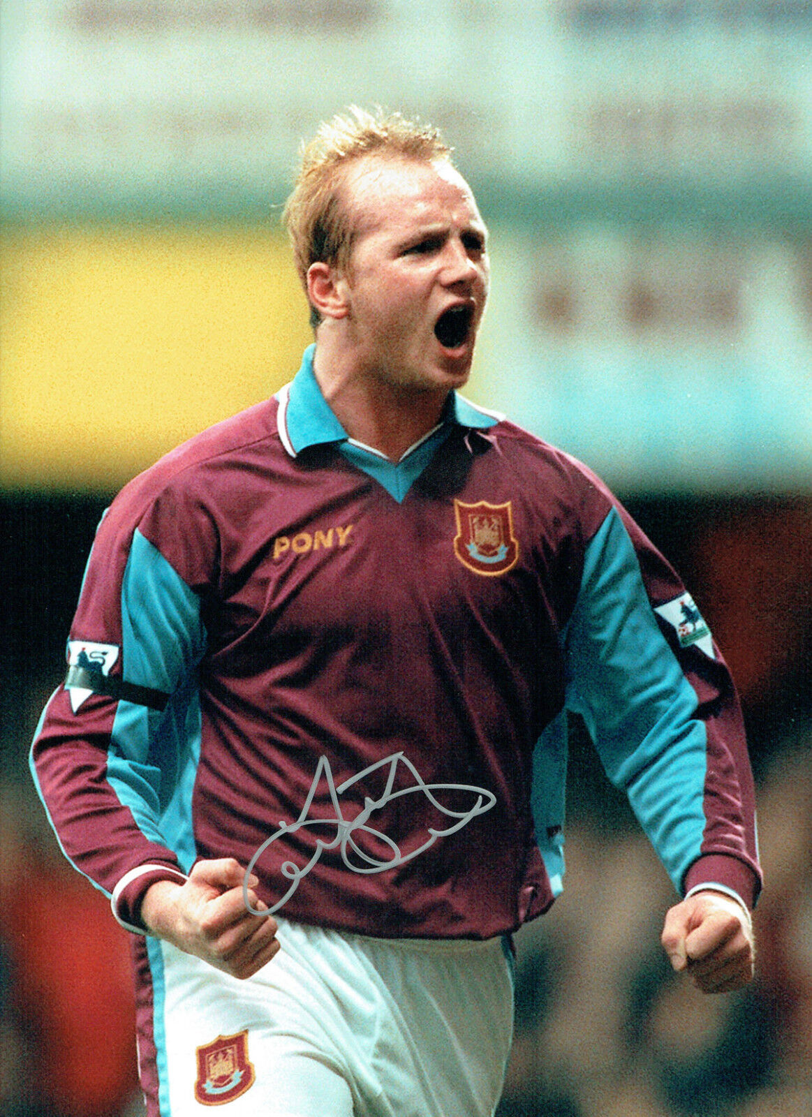 John HARTSON SIGNED West Ham United Huge 16x12 Photo Poster painting Autograph COA AFTAL