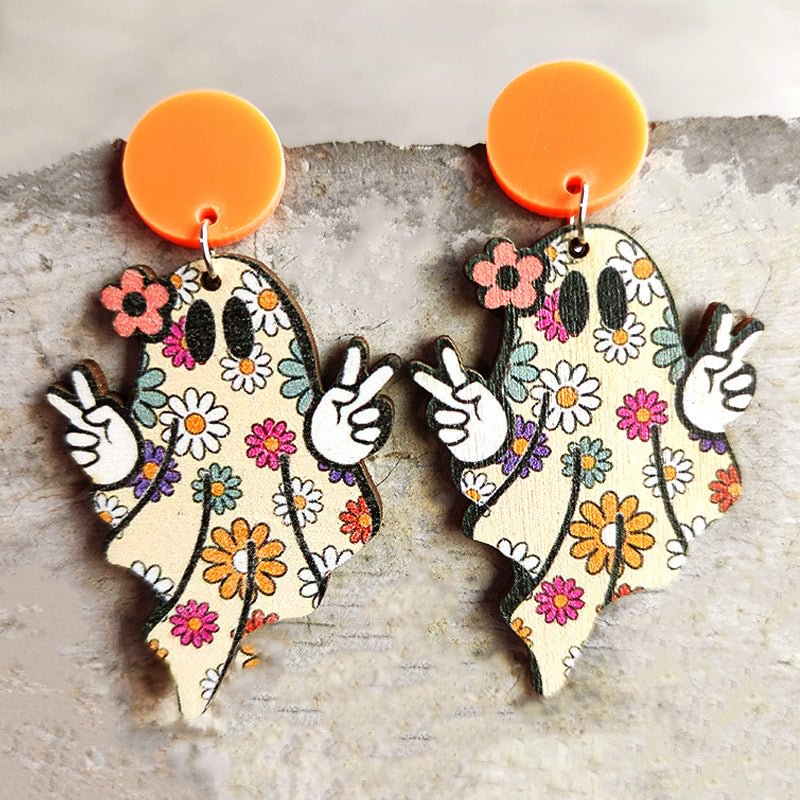 Cute Halloween and Thanksgiving Wooden Earrings