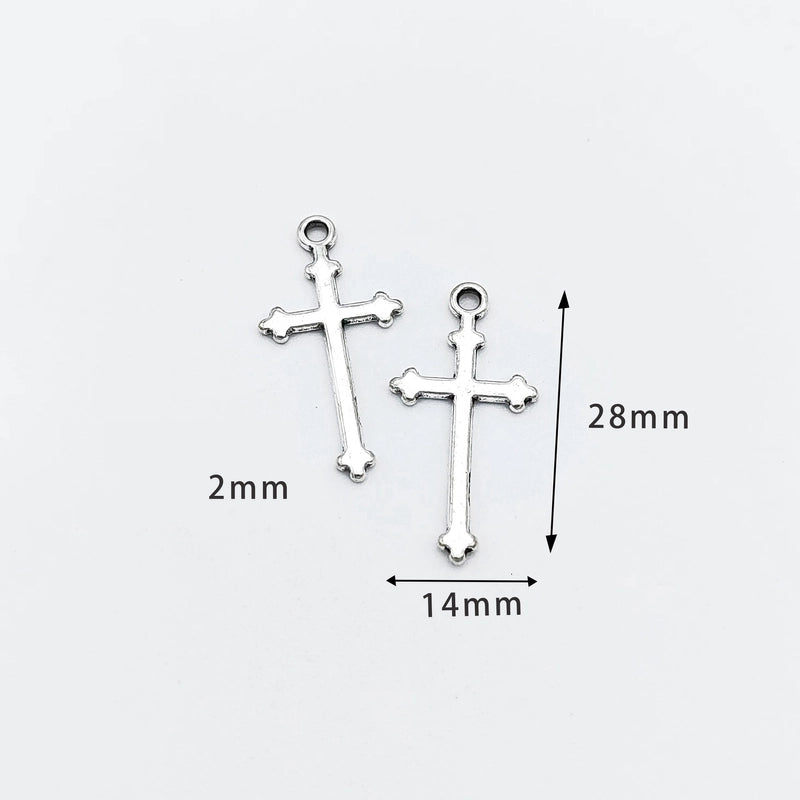 10 Pcs/package Retro Cross Alloy Plating Pendant Jewelry Accessories