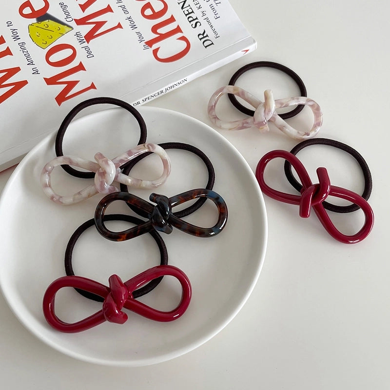Elegant Women's Bow Knot Arylic Criss Cross Hair Tie3