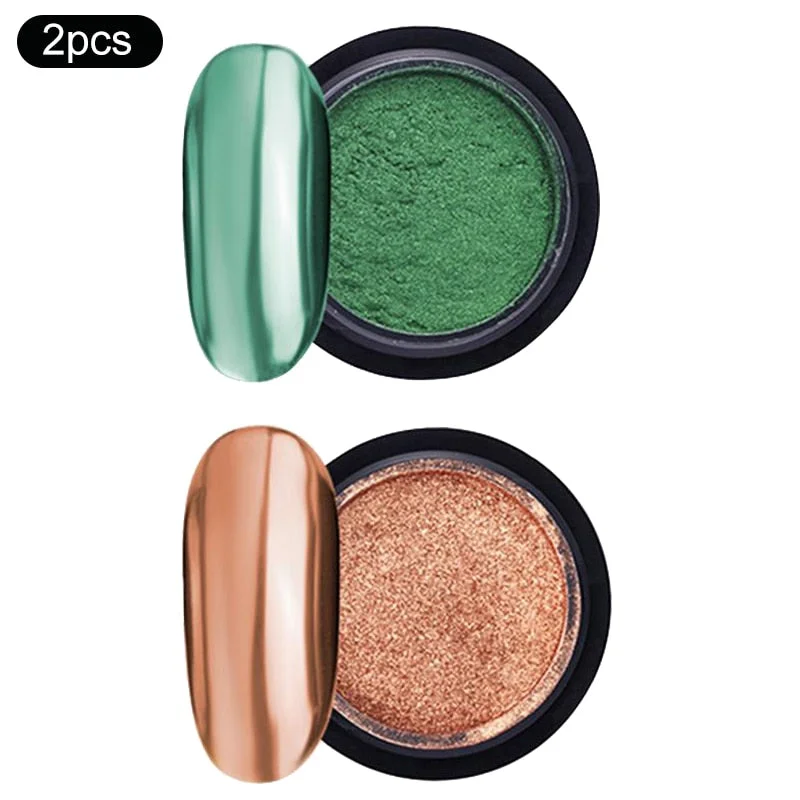 1 Box Rose Sliver Bubble Mirror Powder Metallic Nail Art Glitter iridescent Chrome Dust Sparkling Flakes Pigment Decoration