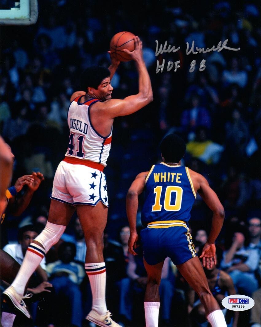 Wes Unseld SIGNED 8x10 Photo Poster painting + HOF 88 Washington Bullets PSA/DNA AUTOGRAPHED