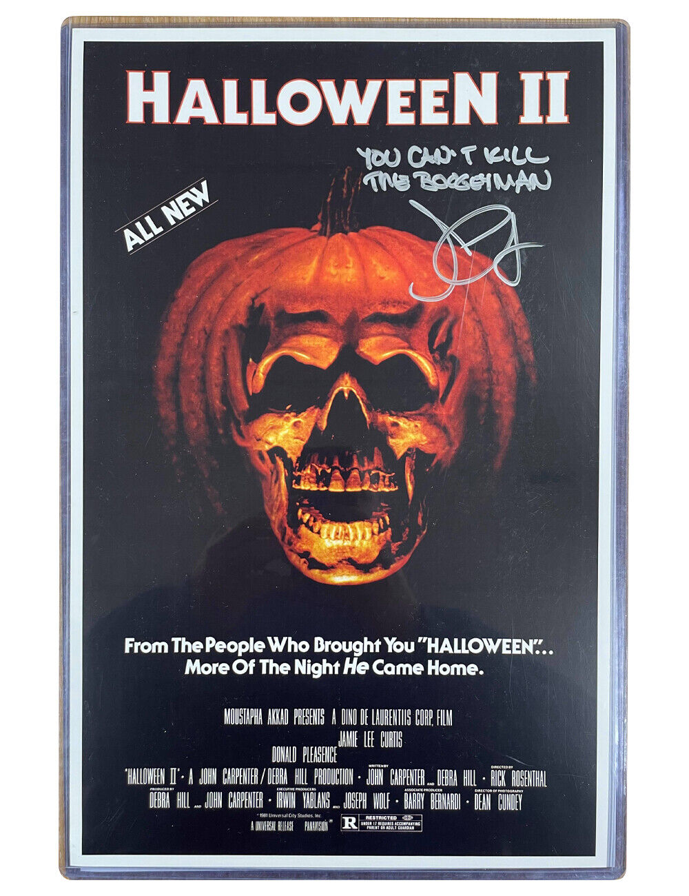 11x17 Halloween II Poster in Toploader Signed by John Carpenter 100% Authentic