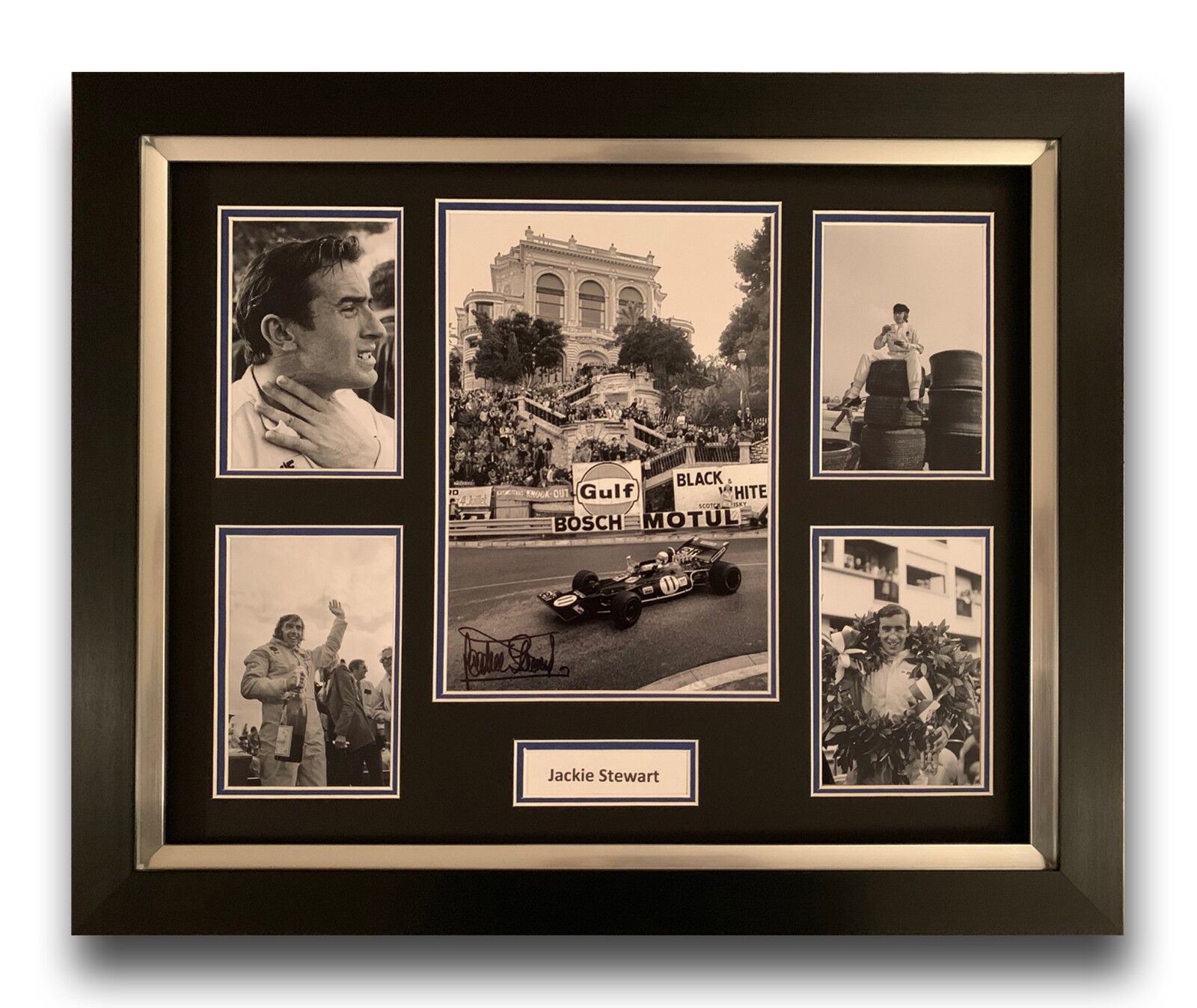JACKIE STEWART HAND SIGNED FRAMED Photo Poster painting DISPLAY - FORMULA 1 AUTOGRAPH F1.