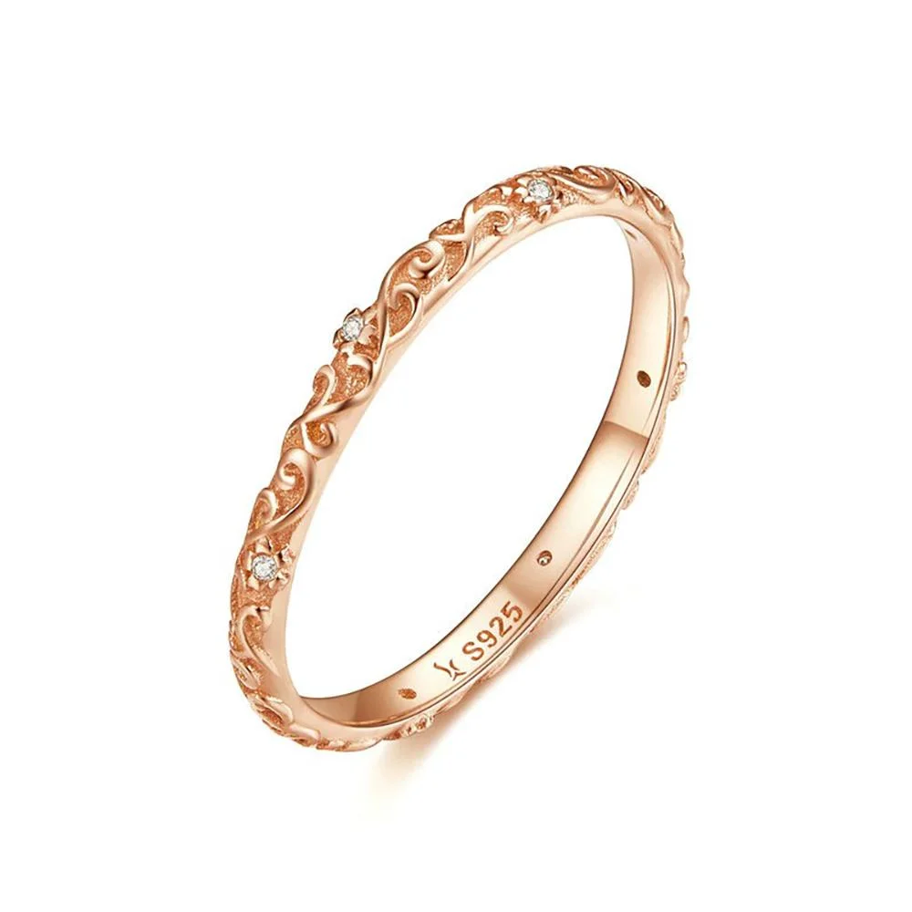 Minimalist Sterling Silver Engraved Ring
