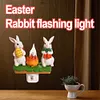 Resin Bunny Campfire Flickering Night Light Plug Into Wall Easter Decoration(US)