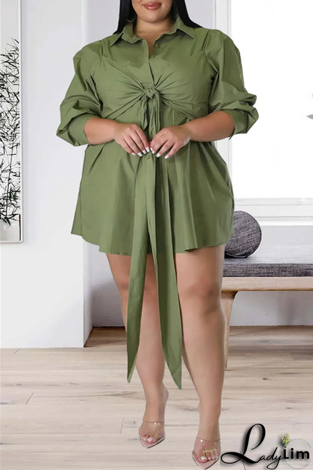 White Fashion Casual Solid Patchwork Turndown Collar Shirt Dress Plus Size Dresses