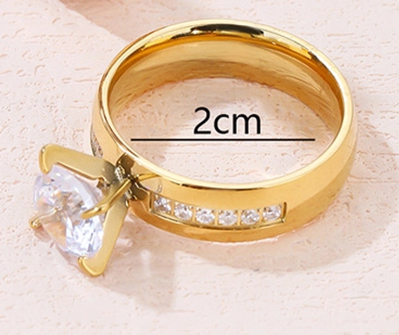 Minimalist Round Titanium Steel Artificial Gemstones Rings In Bulk