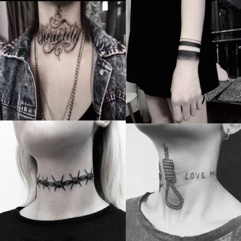 23Sheet Waterproof Temporary Tattoo Stickers Men and Women Rose Flame English Art Decoration Arm Neck Hand Back Fake Tattoo Hot