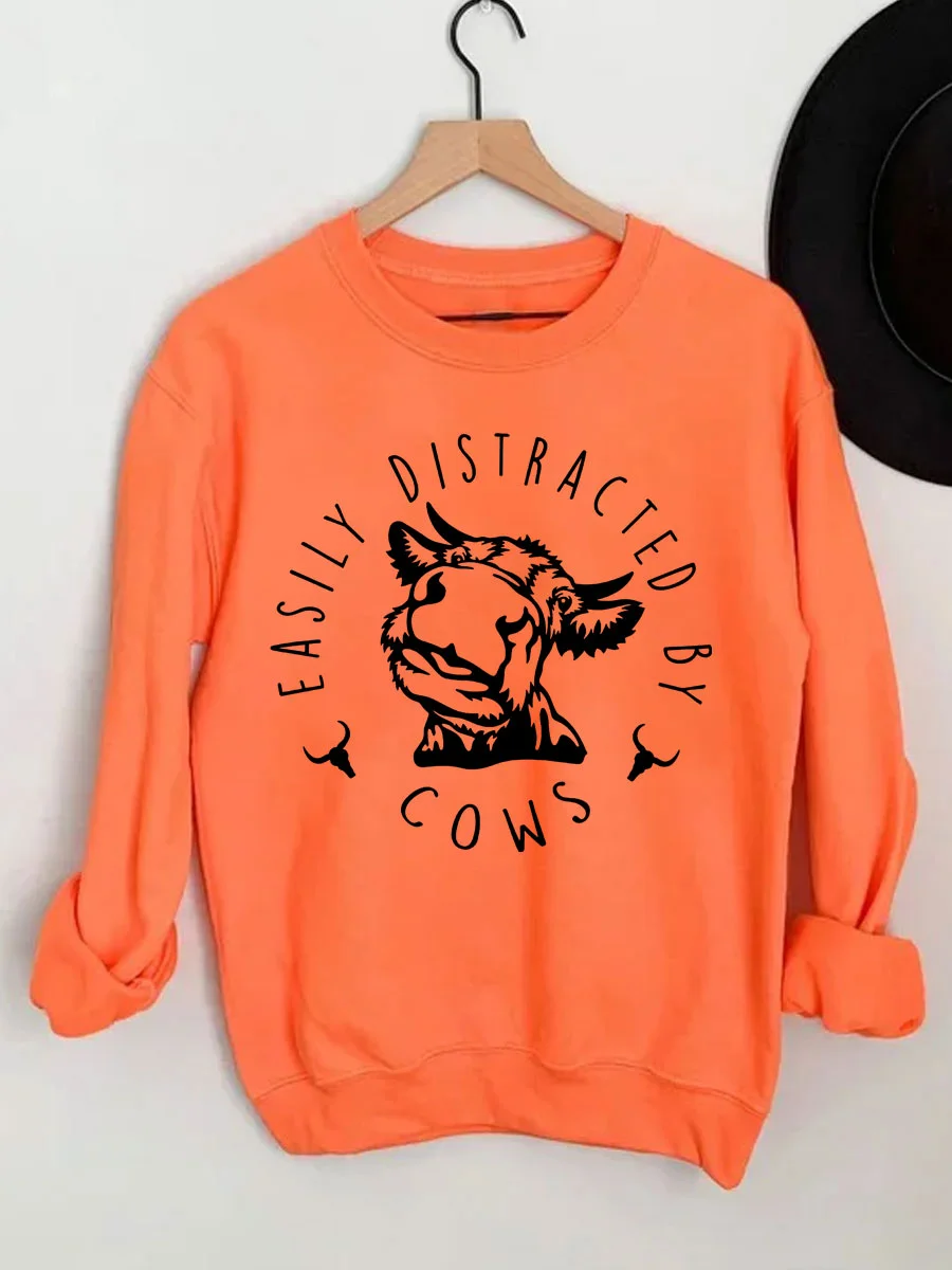 Easily Distracted By Cows Sweatshirt