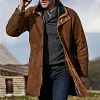Men's Outdoor Mid-Length Double Layer Woolen Coat Jacket by Inlyline