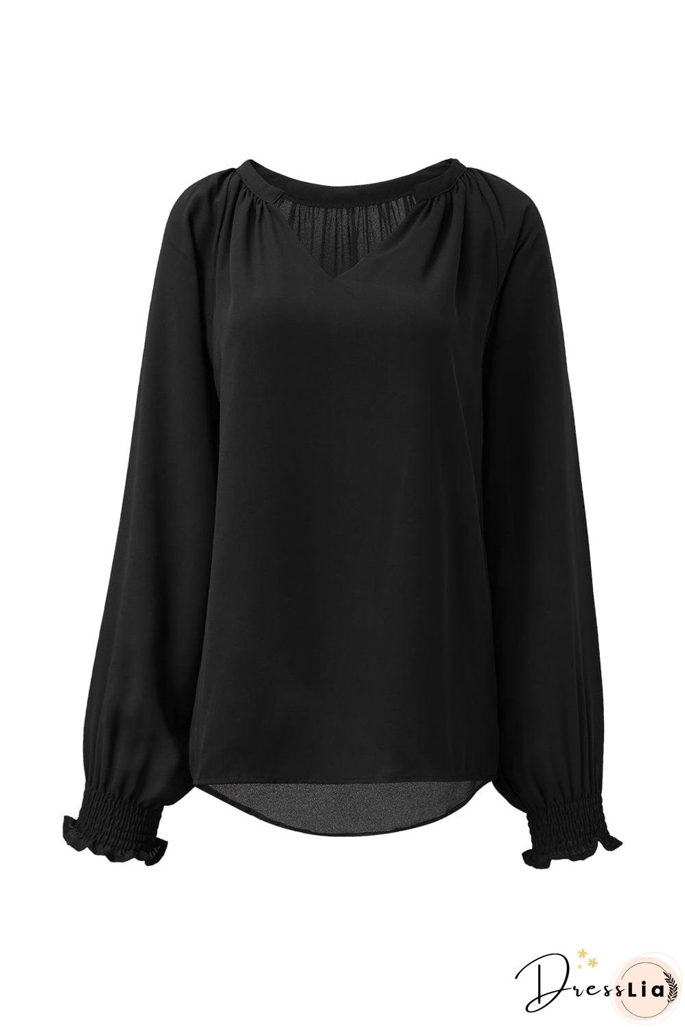 Casual V Neck Long Sleeve Shirt