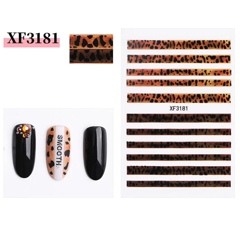 1pcs Sexy Leopard Nail Art Stickers Decals Animal Charm DIY Adhesive Manicure Decoration Accessory-Nail Inspo