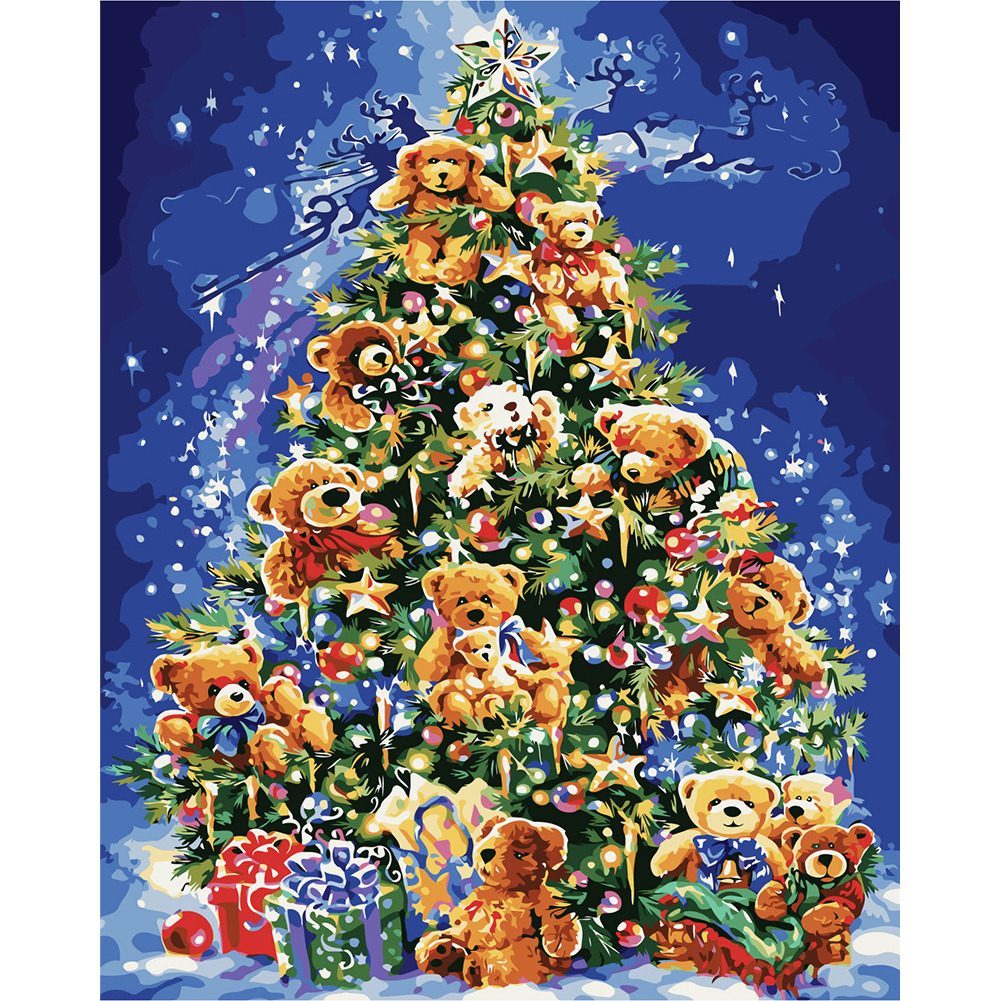 

40*50cm - Painting By Numbers - Christmas Tree Bear, 501 Original
