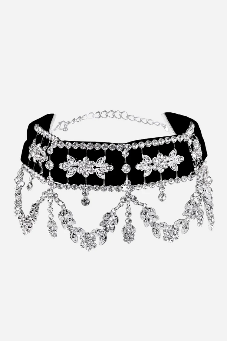 Beryl Diamond Velvet Choker Necklace