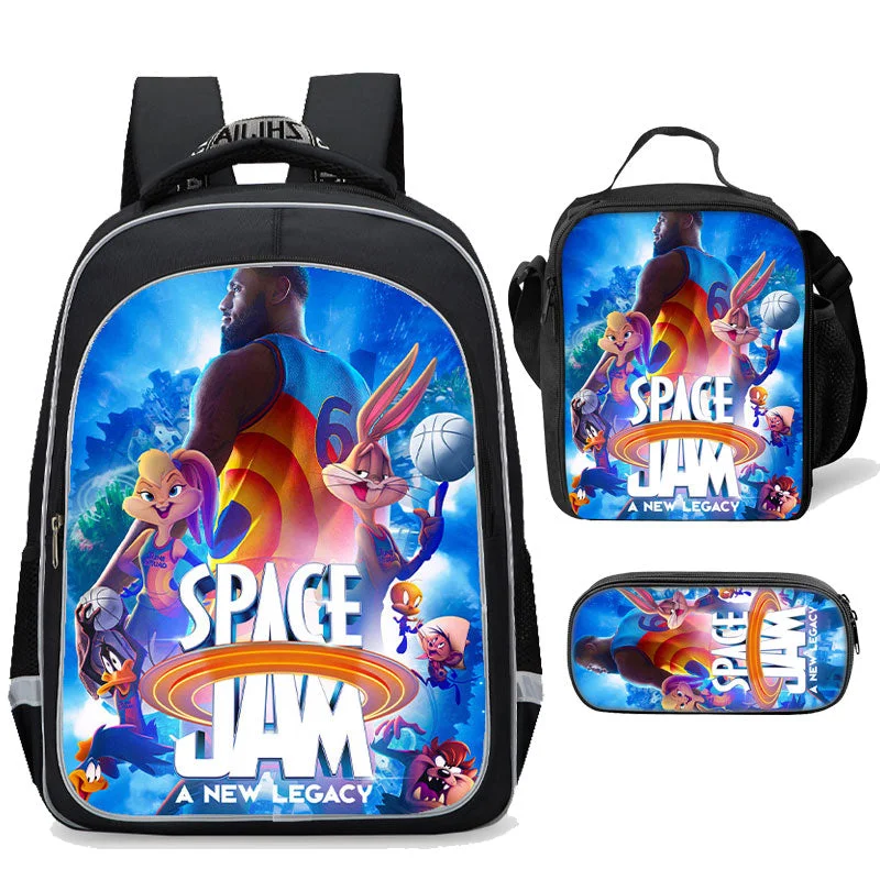 Buzzdaisy Space Jam A New Legacy Backpack Set Schoolbag Pencil Case Lunch Bag