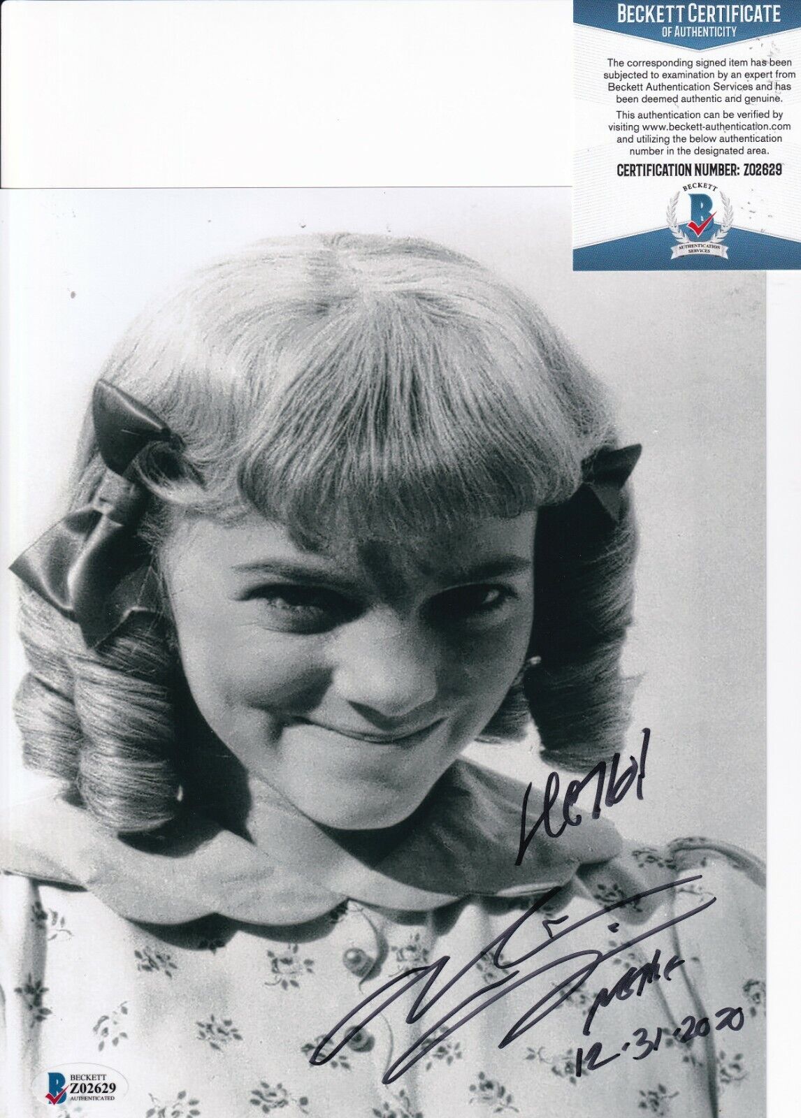 ALISON ARNGRIM signed (LITTLE HOUSE ON THE PRAIRIE 8X10 Photo Poster painting BECKETT BAS Z02629