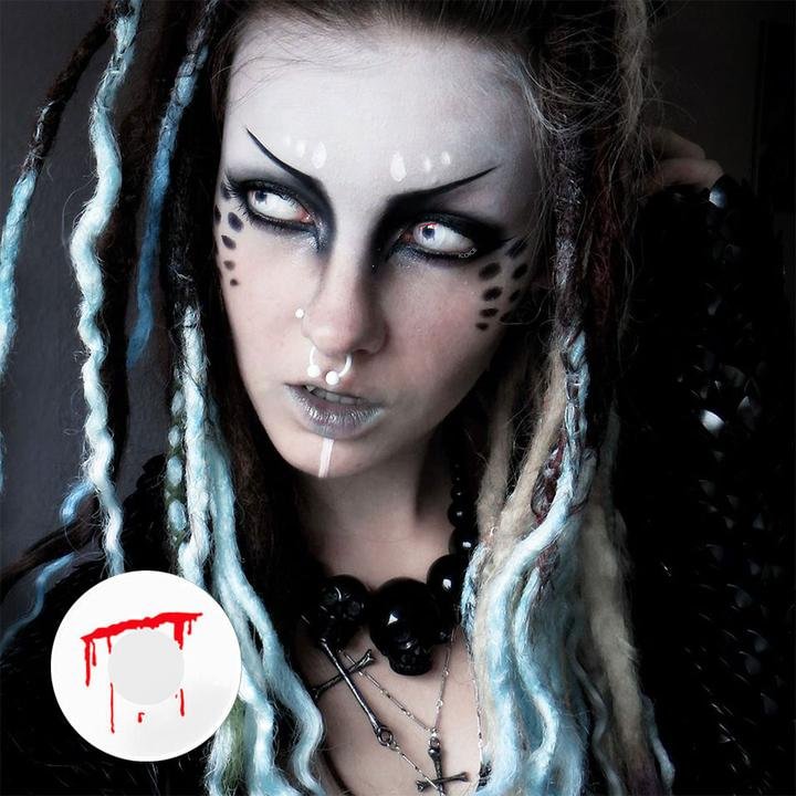 White Slit Halloween Contact Lenses
