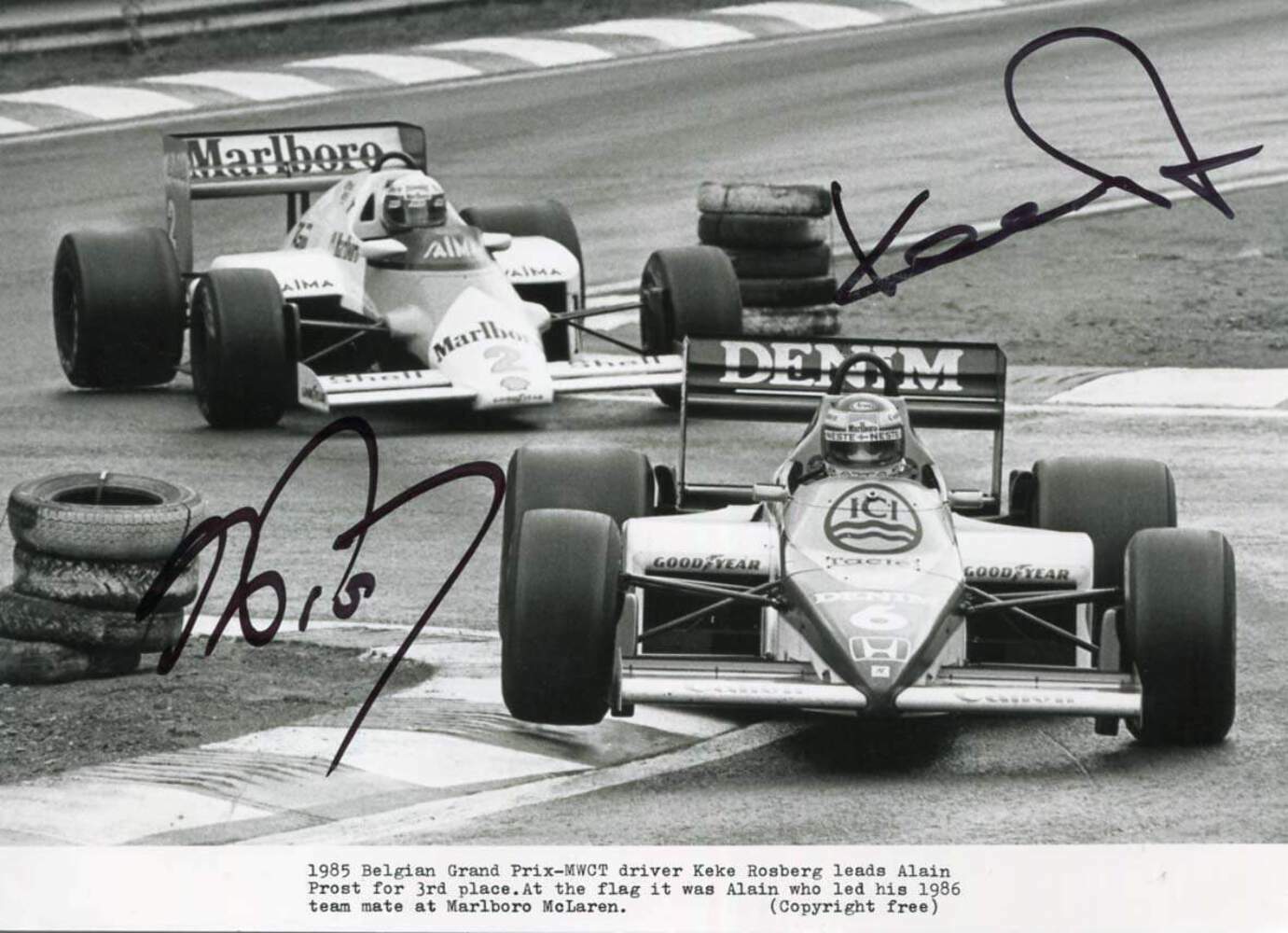 Keke Rosberg & Alain Prost FORMULA ONE autographs, In-Person signed Photo Poster painting