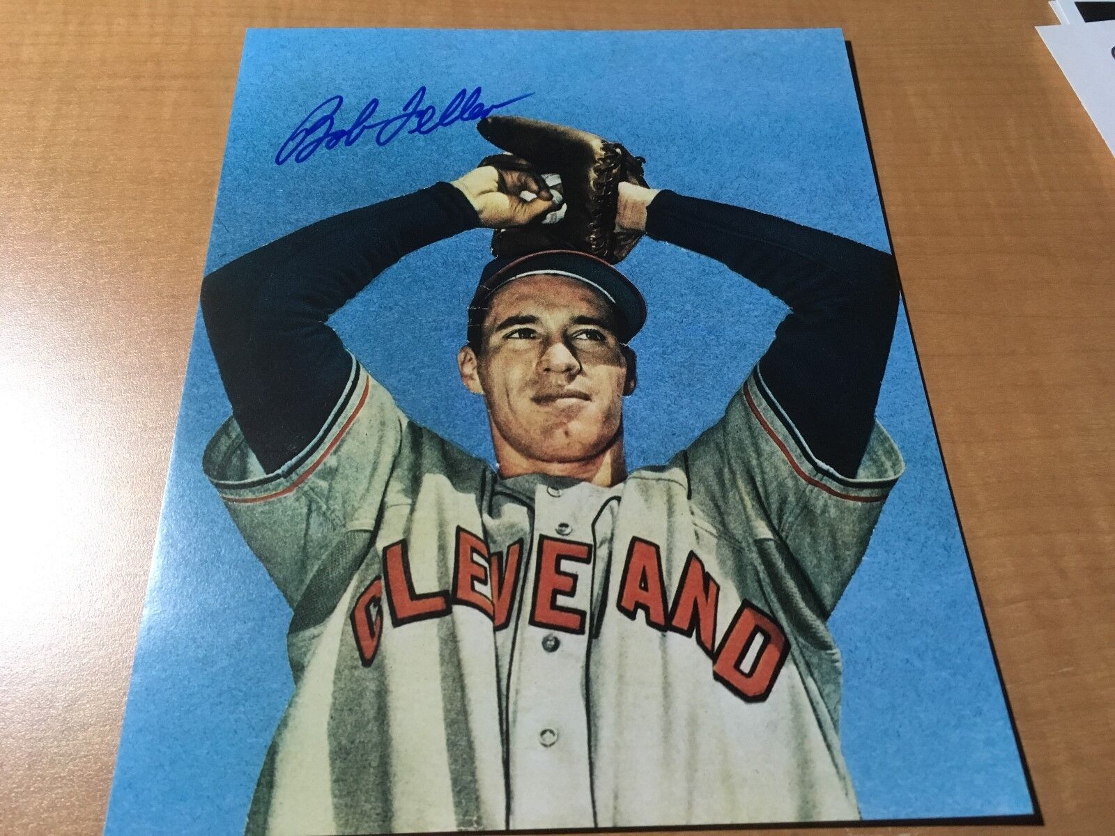 Bob Feller Cleveland Indians Signed 8 x 10