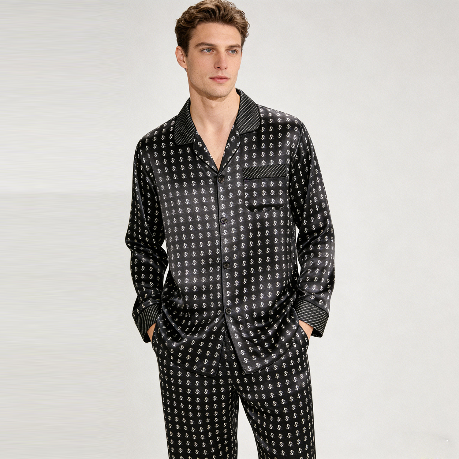 Men's 19 Momme Heavyweight Silk Pajama Set REAL SILK LIFE